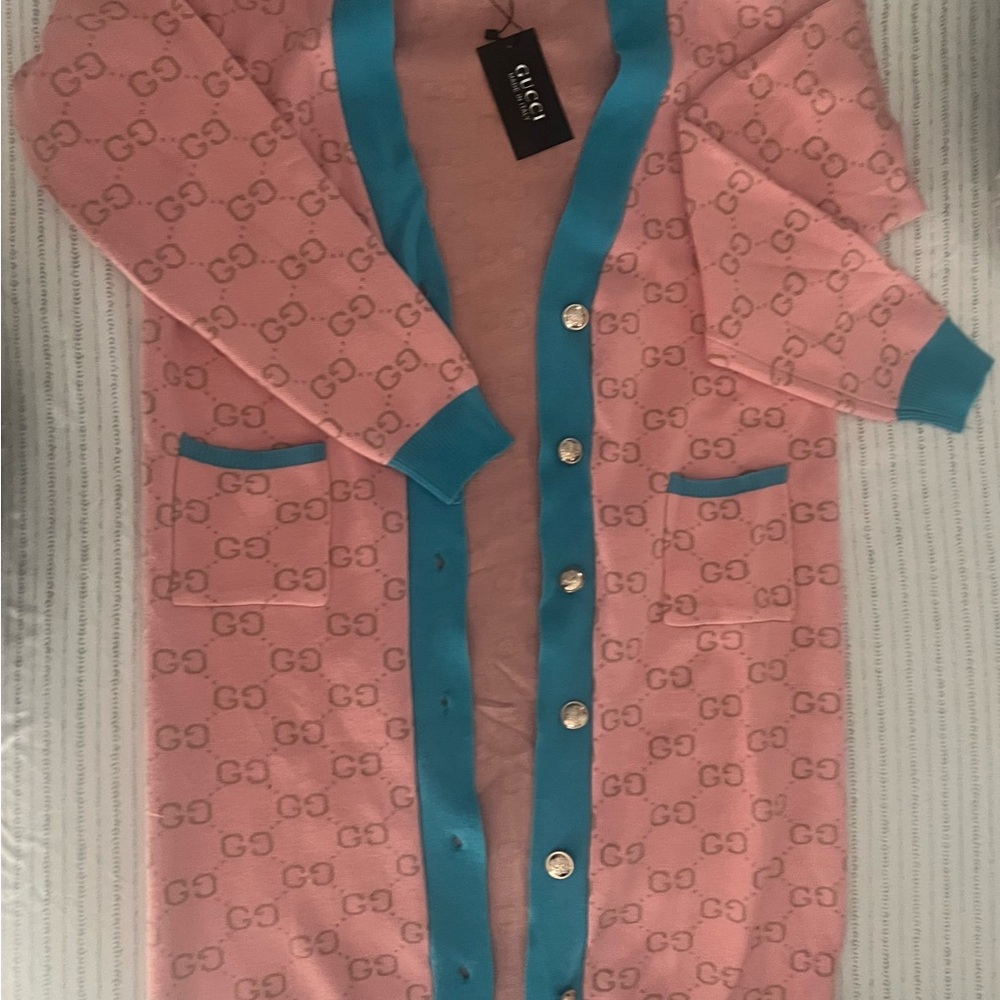 Gucci Pink and Blue Cardigan